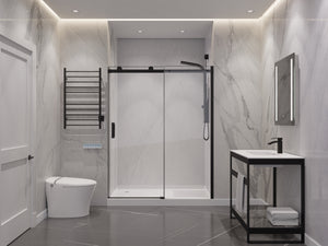 Anzzi Rhodes Series 60 in. x 76 in. Frameless Sliding Shower Door with Handle SD-FRLS05702