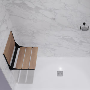 Anzzi Saxon 16.7'' Teak Wall Mounted Folding Shower Seat AC-AZ203