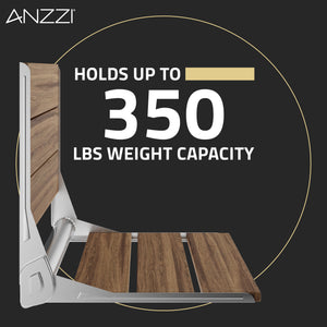 Anzzi Saxon 16.7'' Teak Wall Mounted Folding Shower Seat AC-AZ203