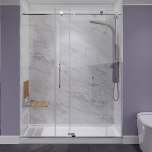 Anzzi Saxon 16.7'' Teak Wall Mounted Folding Shower Seat AC-AZ203