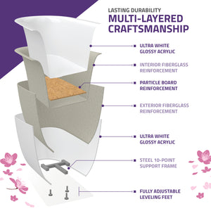 Anzzi Sofi 5.6 ft. Center Drain Whirlpool and Air Bath Tub in White FT-AZ201