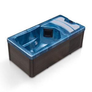 Anzzi 69 in. 1-Person 2-Jets All-in-One Cold Plunge and Hot Tub with Built-in Chiller, Lights, and WiFi in Blue CP-CH7939BL