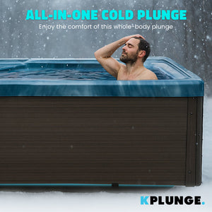 Anzzi 69 in. 1-Person 2-Jets All-in-One Cold Plunge and Hot Tub with Built-in Chiller, Lights, and WiFi in Blue CP-CH7939BL