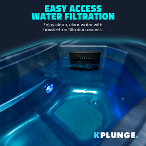 Anzzi 69 in. 1-Person 2-Jets All-in-One Cold Plunge and Hot Tub with Built-in Chiller, Lights, and WiFi in Blue CP-CH7939BL