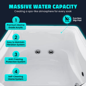 Anzzi 69 in. 1-Person 2-Jets All-in-One Cold Plunge and Hot Tub with Built-in Chiller, Lights, and WiFi in White CP-CH7939WH