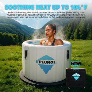 Anzzi Arctic Fox 1-Person Inflatable Cold Plunge Ice Bath Tub/Hot Tub with PVC Insulated Lid, 1 HP Chiller and Heater in Gray CP-IFBAR-1HP