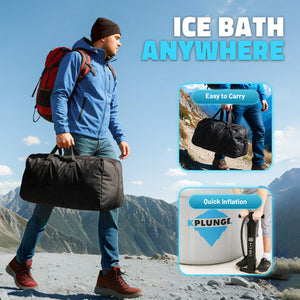 Anzzi Arctic Fox 1-Person Inflatable Cold Plunge Ice Bath Tub/Hot Tub with PVC Insulated Lid, 1 HP Chiller and Heater in Gray CP-IFBAR-1HP