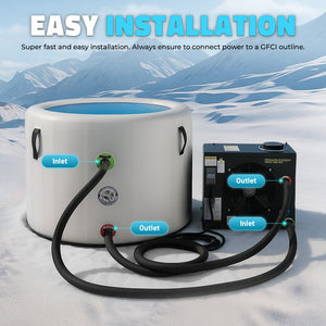 Anzzi Gale Cold Plunge Chiller and Heater- 3/4 HP in Black with 38°F to 104°F Cooling and Heating, WiFi App Control, and Filter CP-CHILL08HP