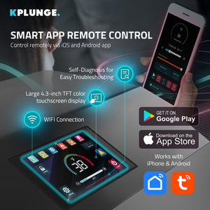 Anzzi Gale Cold Plunge Chiller and Heater- 3/4 HP in Black with 38°F to 104°F Cooling and Heating, WiFi App Control, and Filter CP-CHILL08HP