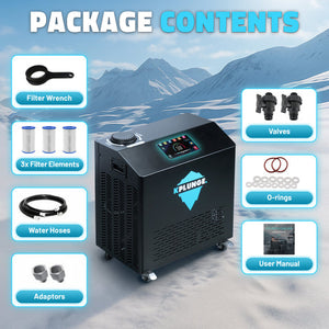 Anzzi Gale Cold Plunge Chiller and Heater- 1 HP in Black with 38°F to 104°F Cooling and Heating, WiFi App Control, and Filter CP-CHILL1HP