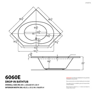 Atlantis Whirlpools Eclipse 60 x 60 Corner Jetted Bathtub 6060E