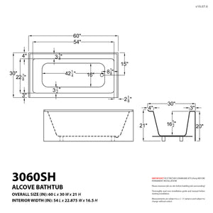 Atlantis Whirlpools Soho 30 x 60 Front Skirted Tub 3060SH