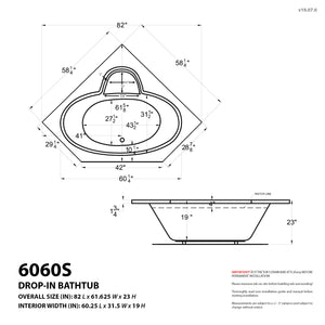 Atlantis Whirlpools Sublime 60 x 60 Corner Jetted Bathtub 6060S