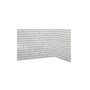 Avora Bath 12x6 Tile White Acrylic Alcove Shower System with Silver Grout Lines 60"W x 36"D 6036LTAV60361206GWSW