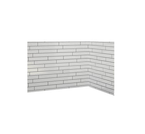Avora Bath 3x6 White Acrylic Alcove Shower System with Black Grout Lines 60"W x 34"D 6034RTAV603636SBSW