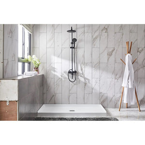 Avora Bath 60'' W 34'' D Rectangular Triple Shower Base 6034WCSPO