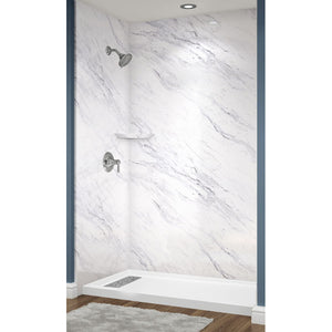 Avora Bath Calcutta Marble Acrylic Alcove Shower System 60"W x 30"D x 96"H 6030LTAV6036CWWS