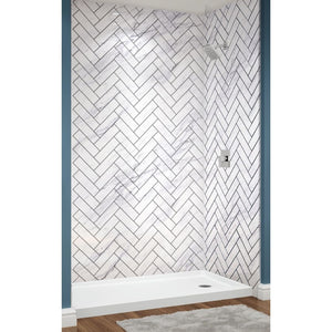 Avora Bath Calcutta Walls with Herringbone 60" x 36" x 96" AV6036CWWSHerr