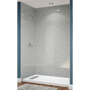 Avora Bath Silverstone Acrylic Alcove Shower System 60"W x 30"D x 96"H 6030LTAV6036SSNWS