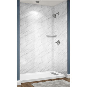 Avora Bath Smooth Carrara Marble Acrylic Alcove Shower Walls 60 W x 36-in D x 96-in H AV6036CMWS