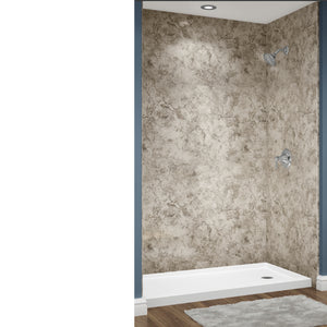 Avora Bath Smooth Ridgestone Acrylic Alcove Shower Walls 60 W x 36-in D x 96-in H AV6036RSWS