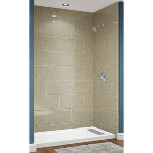 Avora Bath 11x20 Tile SandStone Acrylic Alcove Shower System 60"W x 32"D x 96"H 6032RTAV60361120TSSSWS