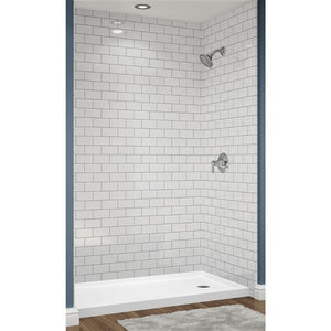Avora Bath 3x6 Tile White Acrylic Alcove Shower Walls 60"W x 36"D x 96"H AV603636S