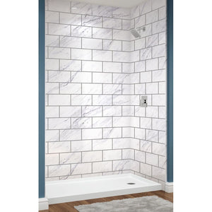 Avora Bath Calcutta Walls with 3 x 6 Subway 60" x 36" x 96" AV6036CWWS3x6