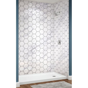 Avora Bath Calcutta Walls with Hexagon 60" x 36" x 96" AV6036CWWSHex