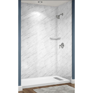 Avora Bath Carrara Marble Acrylic Alcove Shower System 60"W x 36"D x 96"H 6036RTAV6036CMWS