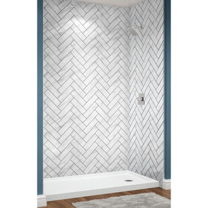 Avora Bath Carrara Walls with Herringbone 60" x 36" x 96" AV6036CMWSHerr