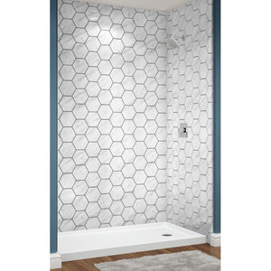 Avora Bath Carrara Walls with Hexagon 60" x 36" x 96" AV6036CMWSHex