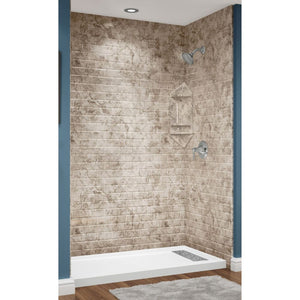 Avora Bath Subway RidgeStone Acrylic Alcove Shower System 60"W x 32"D 6032RTAV60361120TWWS