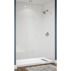 Avora Bath Subway Tile Acrylic Alcove Shower System 60"W x 30"D x 96"H 6030RTAV6036WWSWS