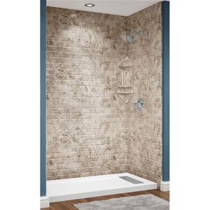Avora Bath Subway Tile RidgeStone Acrylic Alcove Shower System 60"W x 36"D x 96"H 6036RTAV60361120TWWS