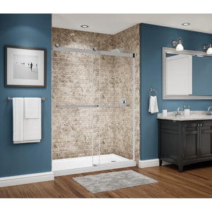 Avora Bath Subway Tile Ridgestone Acrylic Alcove Shower Walls 60"W x 36"D x 96"H AV60361120TWWS