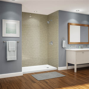 Avora Bath Subway Tile SandStone Acrylic Alcove Shower Walls 60"W x 36"D x 96"H AV6036SSSWS
