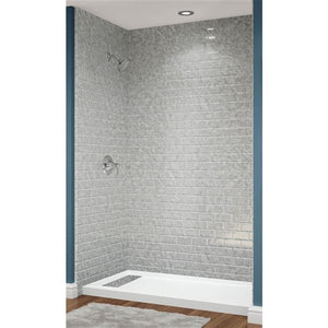Avora Bath Subway Tile SilverStone Acrylic Alcove Shower System 60"W x 36"D x 96"H 6036LTAV6036RSSWS