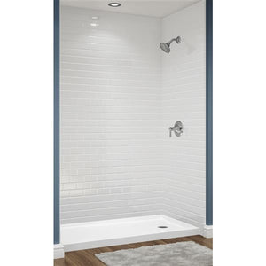 Avora Bath Subway Tile White Acrylic Alcove Shower Walls 60"W x 36"D x 96"H AV6036WWSWS