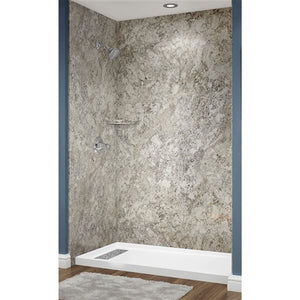 Avora Bath Tuscan Marble Acrylic Alcove Shower System 60"W x 36"D x 96"H 6036LTAV6036TMWS