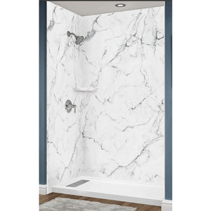 Avora Bath Venatino Marble Acrylic Alcove Shower System 60"W x 36"D x 96"H 6036LTAV6036VMWS