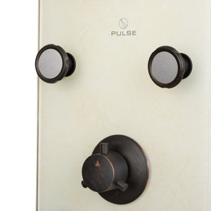 PULSE ShowerSpas White Venetian Glass Oil Rubbed Bronze Shower Panel - Barcelona ShowerSpa 1040