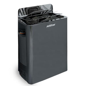 Harvia 8kW Black Stainless Steel The Wall Series Sauna Heater at 240V 1PH - Wall SW80 - HSW8U1B