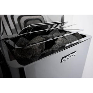 Harvia 8kW Black Stainless Steel The Wall Series Sauna Heater at 240V 1PH - Wall SW80 - HSW8U1B