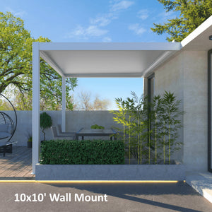 Bon Pergola 10'x10' Motorized Louver with Edge Lighting Villa Pergola VP-3325