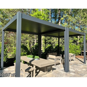 Bon Pergola 10'x10' Motorized Louver with Edge Lighting Villa Pergola VP-3325