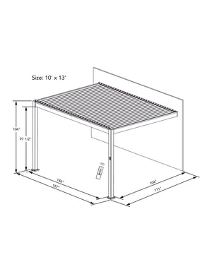 Bon Pergola 10'x13' Motorized Louver with Edge Lighting Villa Pergola VP-4325