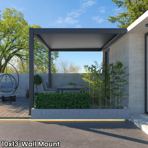 Bon Pergola 10'x13' Motorized Louver with Edge Lighting Villa Pergola VP-4325