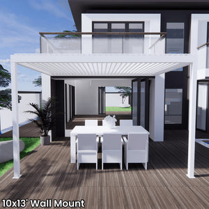 Bon Pergola 10'x13' Motorized Louver with Edge Lighting Villa Pergola VP-4325