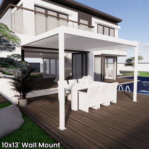 Bon Pergola 10'x13' Motorized Louver with Edge Lighting Villa Pergola VP-4325